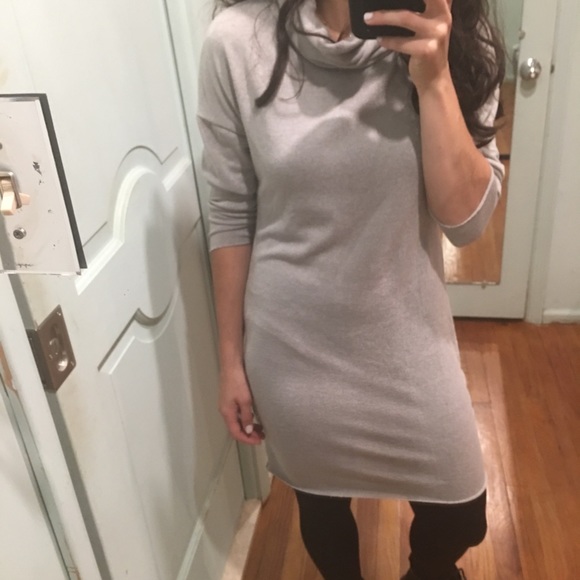 1 Left! Grey Turtleneck Sweater Mini Dress - Picture 6 of 8